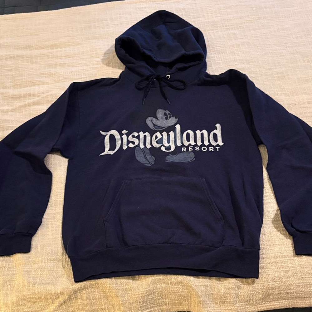 Disney Navy Disneyland Resort Pullover Hoodie with Logo